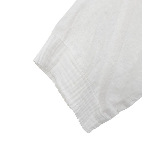 Lungo Larno Dress Womens 1X White Linen Long Sleeve Relaxed Fit Italy Beach - Picture 7 of 12